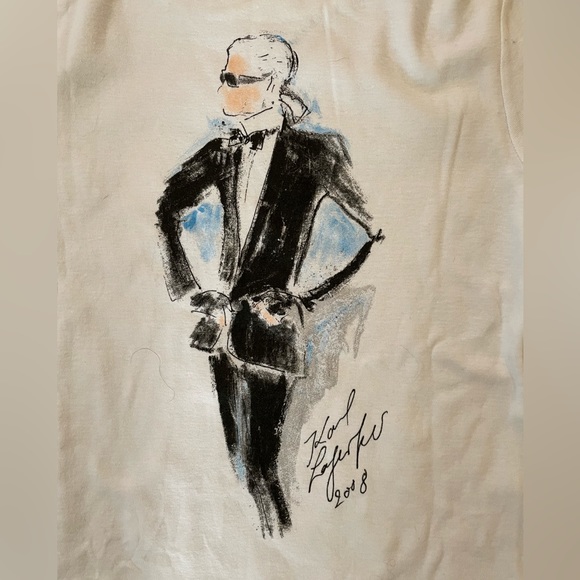 RARE! EUC Exclusive Saks Fifth x Karl Lagerfeld 2008 long sleeve top - Picture 4 of 5